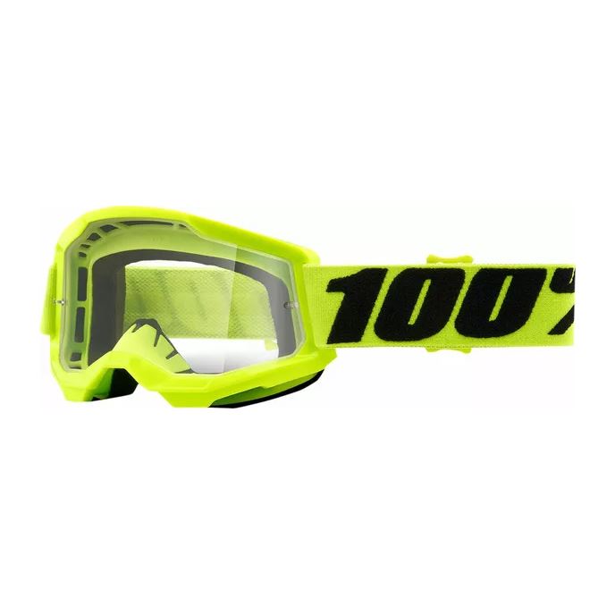 100% MX Goggles Strata 2 Youth Yellow Clear